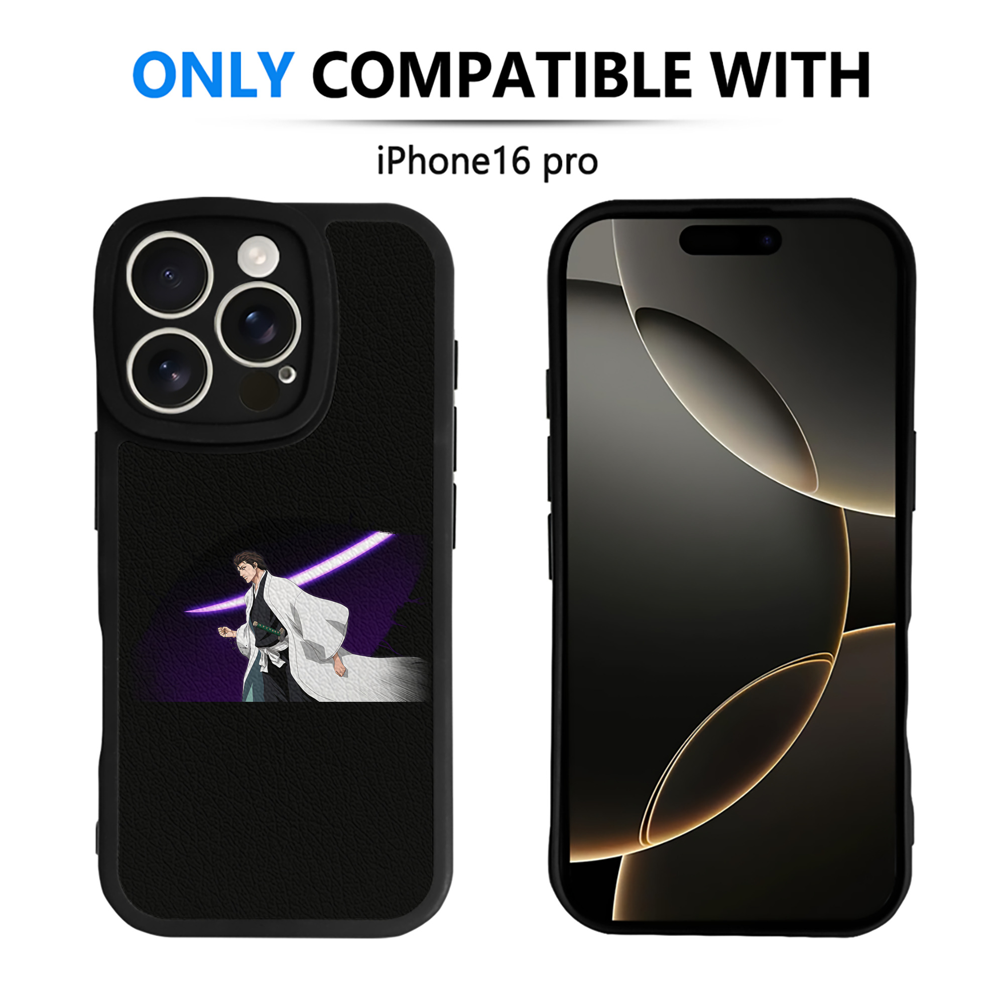 （画像用） ブリーチ 藍染 惣右介（あいぜん そうすけ） BLEACH Aizen Sousuke 【iPhone 16シリーズ対応】シリコンスマホケース（レザー調） 材質：シリコン